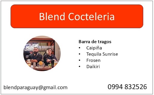 BLEND te trae bartenders con certificación internacional para hacer de tus eventos una experiencia inolvidable y cautivar a tus invitados con calidad y sabor!. <br><br> Síguenos en Instagram: <a href="https://www.instagram.com/blendcocteleria?igsh=ZXQ2ajAzMG13amt6" target="_blank" style="color: turquoise;">Instagram</a> <br>  Envía la palabra “fácileventos” aquí: <a href="https://wa.me/5950994832526" target="_blank" style="color:#58D68D;">WhatsApp</a> para obtener presupuesto y recibir beneficios exclusivos.